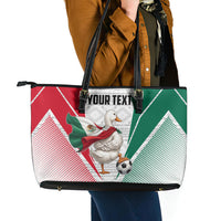 Personalized Mexico Soccer Duck Leather Tote Bag Mexican Flag Cape Soccer Ball