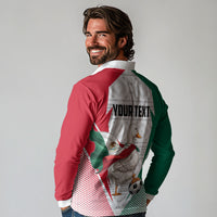 Personalized Mexico Soccer Duck Long Sleeve Polo Shirt Mexican Flag Cape Soccer Ball
