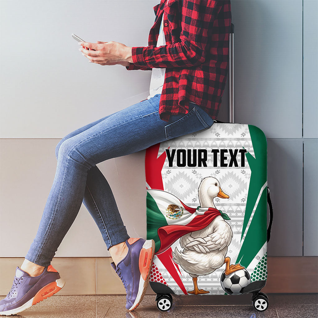 Personalized Mexico Soccer Duck Luggage Cover Mexican Flag Cape Soccer Ball
