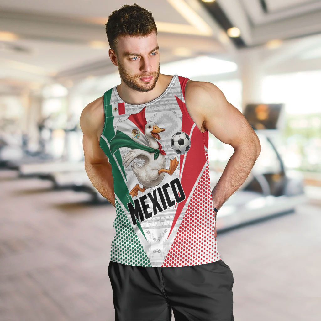 Personalized Mexico Soccer Duck Men Tank Top Mexican Flag Cape Soccer Ball