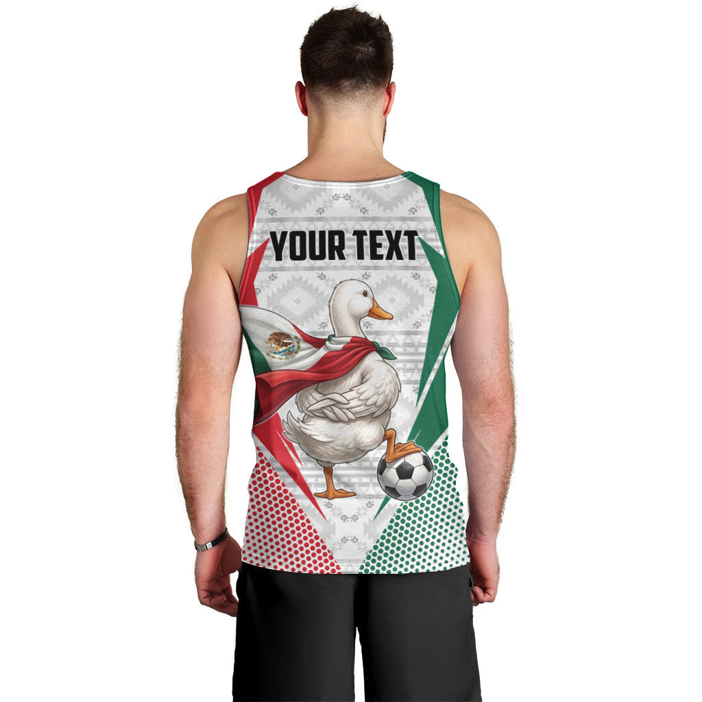 Personalized Mexico Soccer Duck Men Tank Top Mexican Flag Cape Soccer Ball