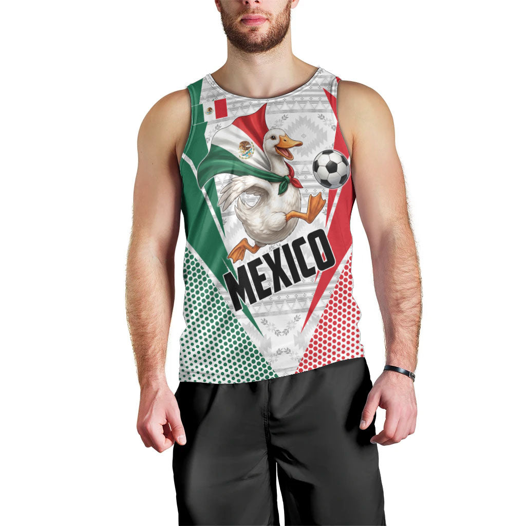 Personalized Mexico Soccer Duck Men Tank Top Mexican Flag Cape Soccer Ball