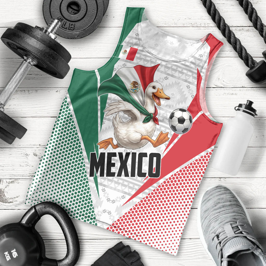 Personalized Mexico Soccer Duck Men Tank Top Mexican Flag Cape Soccer Ball