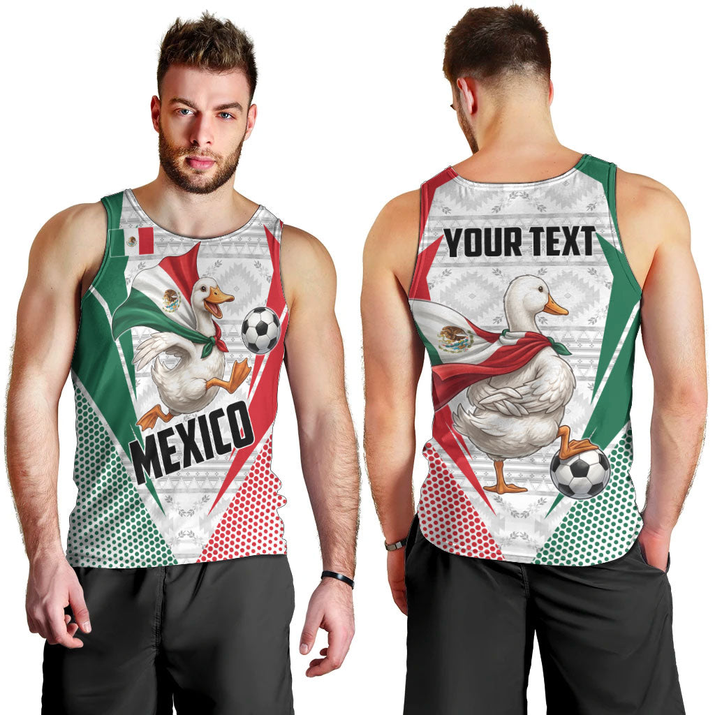 Personalized Mexico Soccer Duck Men Tank Top Mexican Flag Cape Soccer Ball