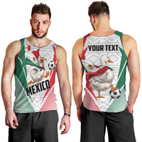 Personalized Mexico Soccer Duck Men Tank Top Mexican Flag Cape Soccer Ball