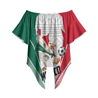Personalized Mexico Soccer Duck Off Shoulder Wrap Waist Top Mexican Flag Cape Soccer Ball