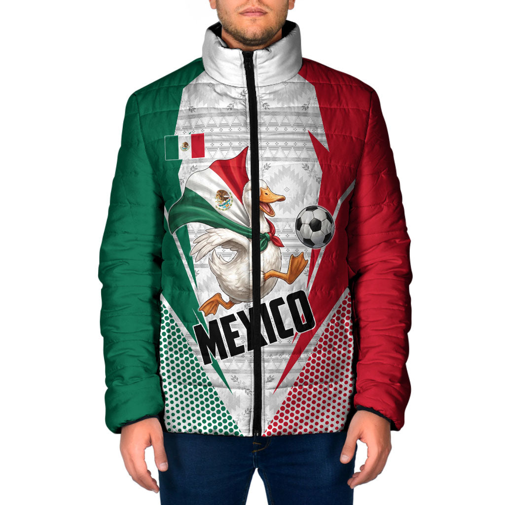 Personalized Mexico Soccer Duck Padded Jacket Mexican Flag Cape Soccer Ball