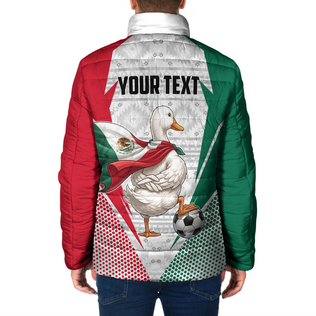 Personalized Mexico Soccer Duck Padded Jacket Mexican Flag Cape Soccer Ball