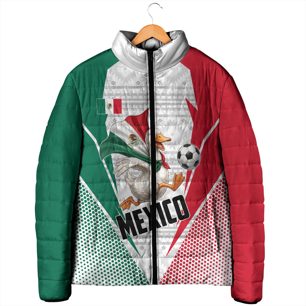 Personalized Mexico Soccer Duck Padded Jacket Mexican Flag Cape Soccer Ball