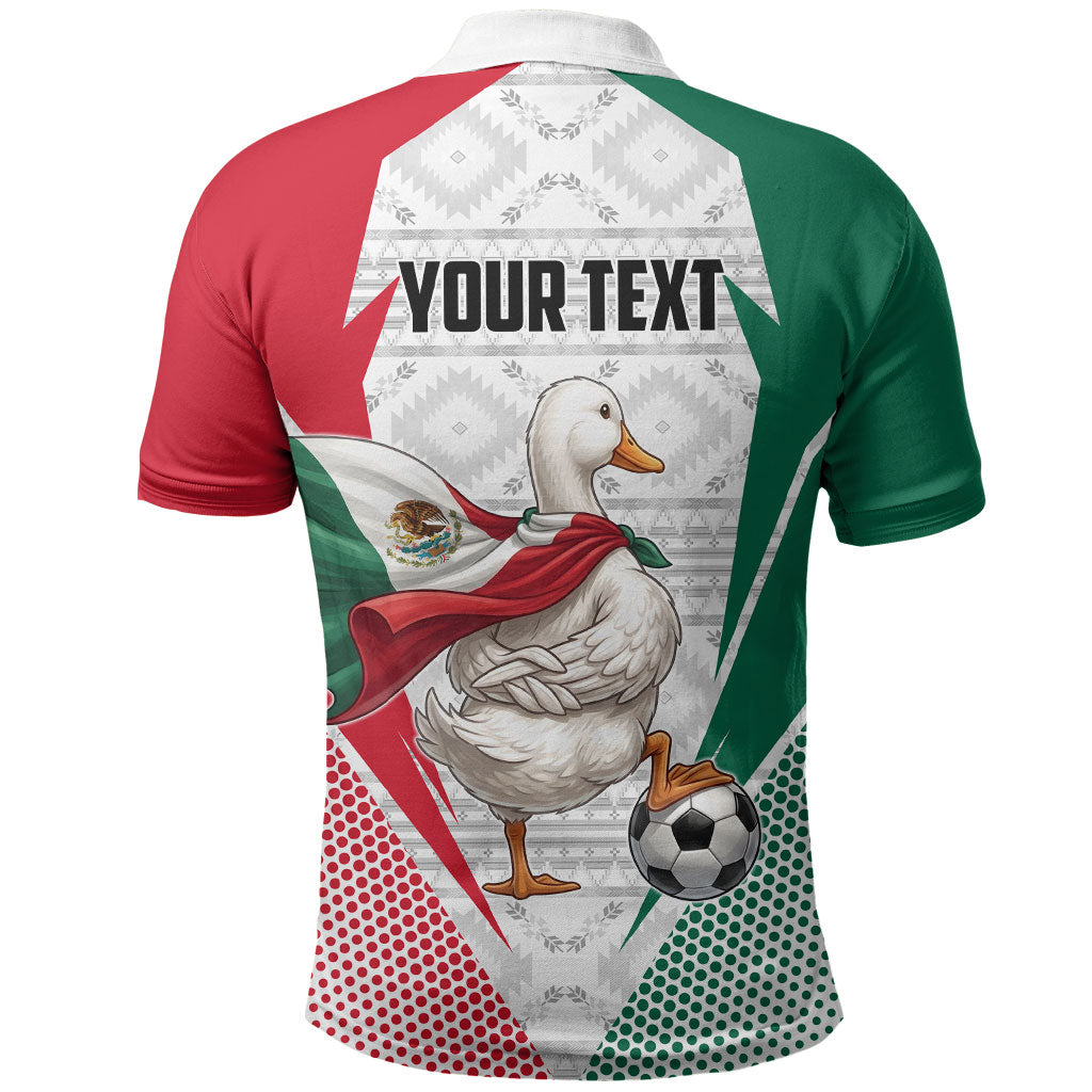 Personalized Mexico Soccer Duck Polo Shirt Mexican Flag Cape Soccer Ball