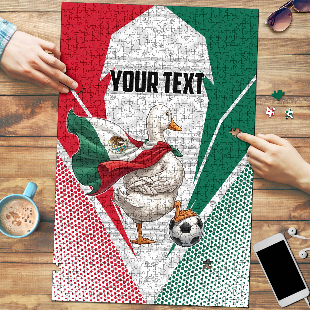 Personalized Mexico Soccer Duck Puzzle Mexican Flag Cape Soccer Ball
