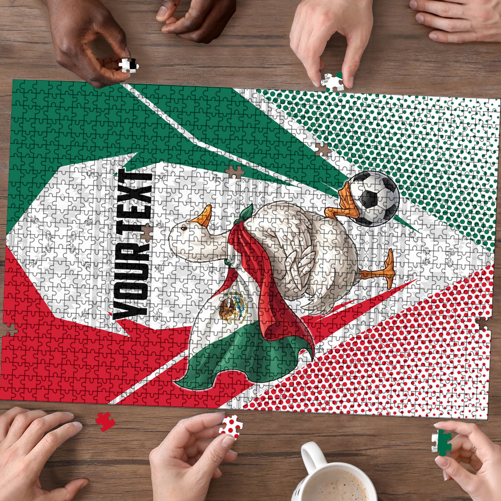 Personalized Mexico Soccer Duck Puzzle Mexican Flag Cape Soccer Ball