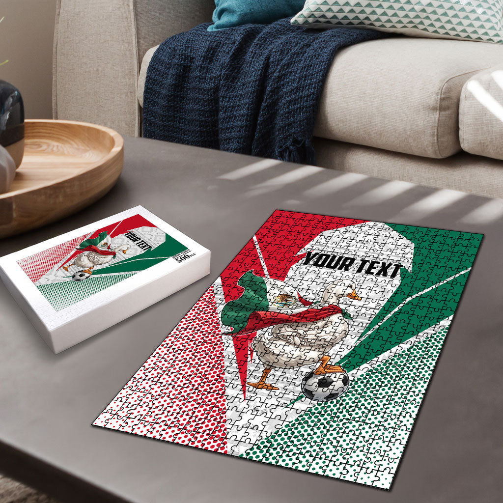 Personalized Mexico Soccer Duck Puzzle Mexican Flag Cape Soccer Ball