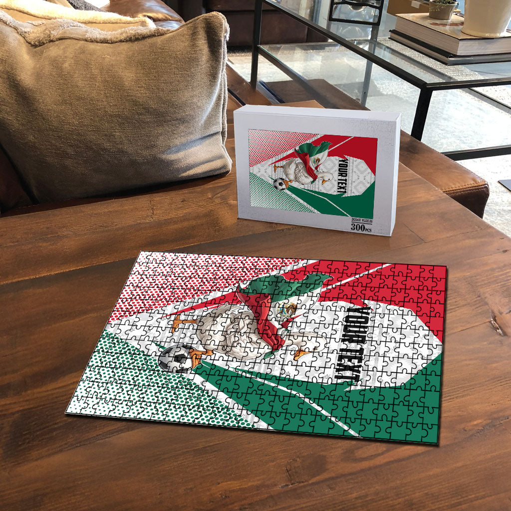 Personalized Mexico Soccer Duck Puzzle Mexican Flag Cape Soccer Ball