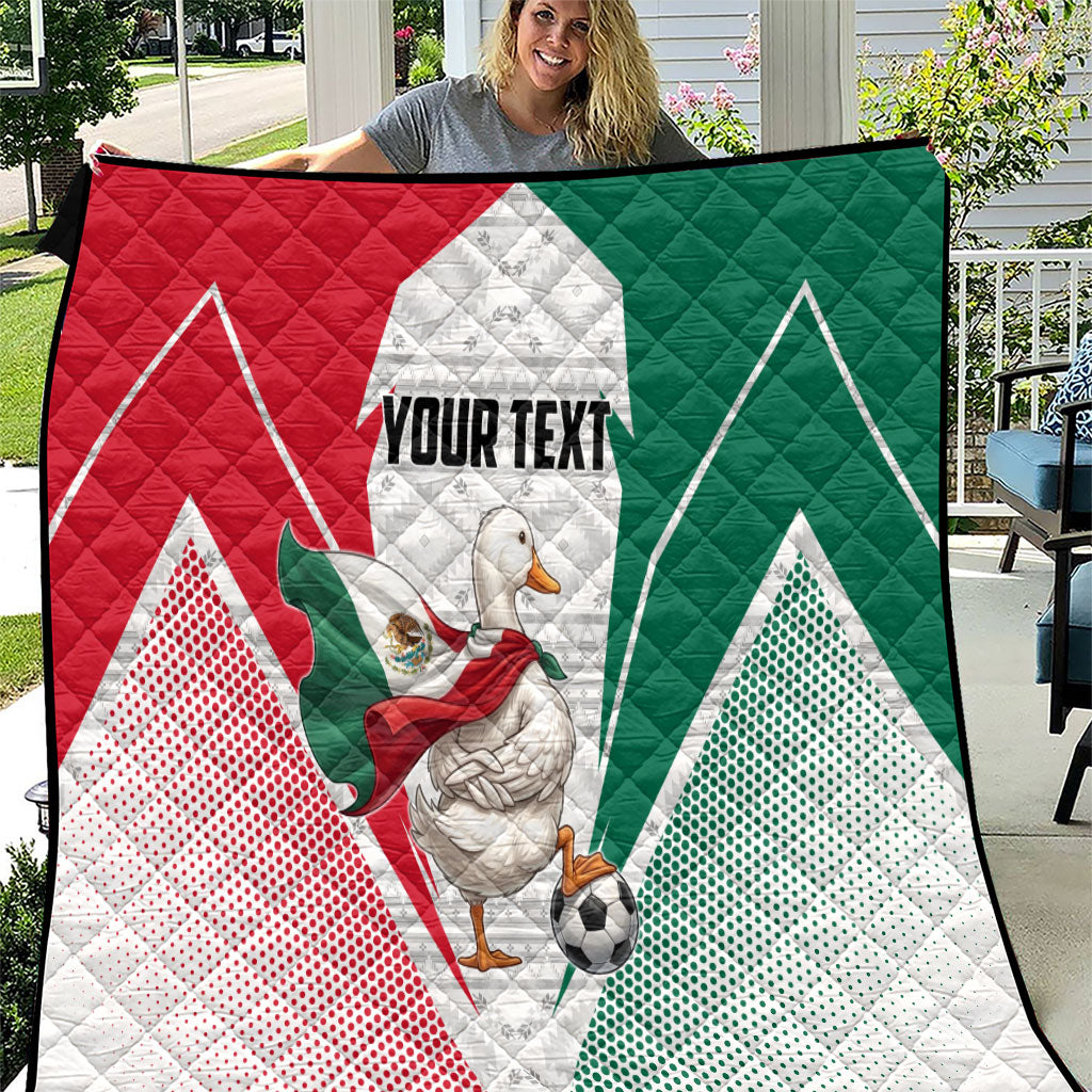 Personalized Mexico Soccer Duck Quilt Mexican Flag Cape Soccer Ball