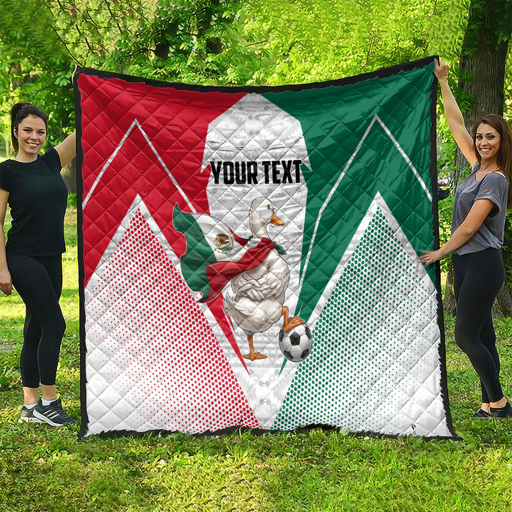 Personalized Mexico Soccer Duck Quilt Mexican Flag Cape Soccer Ball