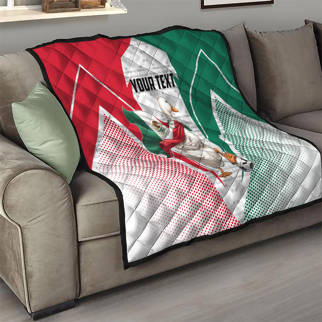 Personalized Mexico Soccer Duck Quilt Mexican Flag Cape Soccer Ball