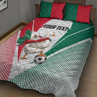 Personalized Mexico Soccer Duck Quilt Bed Set Mexican Flag Cape Soccer Ball