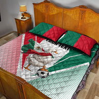 Personalized Mexico Soccer Duck Quilt Bed Set Mexican Flag Cape Soccer Ball