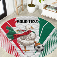 Personalized Mexico Soccer Duck Round Carpet Mexican Flag Cape Soccer Ball