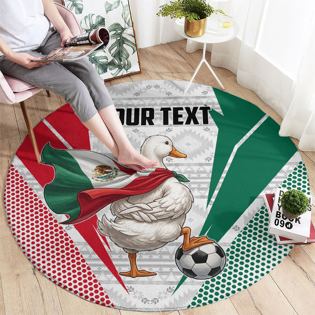 Personalized Mexico Soccer Duck Round Carpet Mexican Flag Cape Soccer Ball
