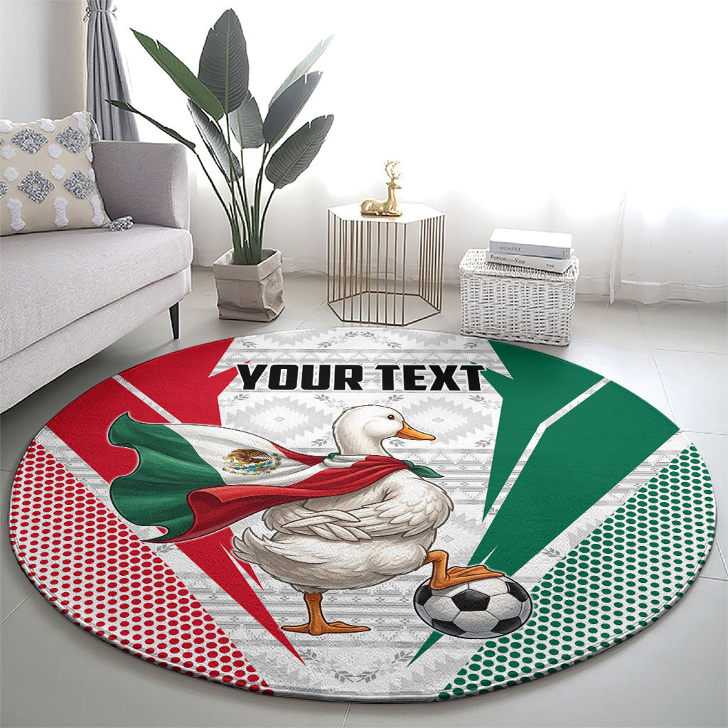Personalized Mexico Soccer Duck Round Carpet Mexican Flag Cape Soccer Ball