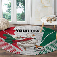 Personalized Mexico Soccer Duck Round Carpet Mexican Flag Cape Soccer Ball