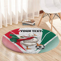Personalized Mexico Soccer Duck Round Carpet Mexican Flag Cape Soccer Ball
