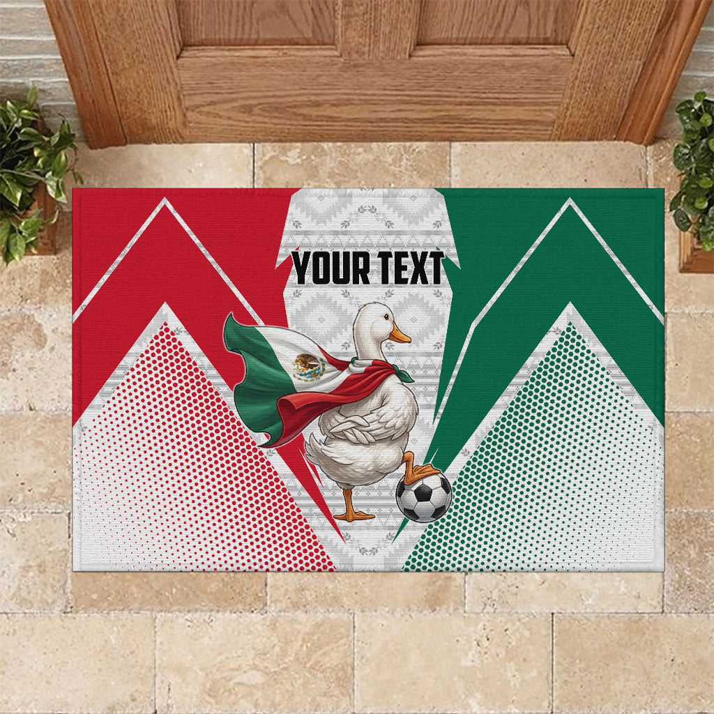 Personalized Mexico Soccer Duck Rubber Doormat Mexican Flag Cape Soccer Ball