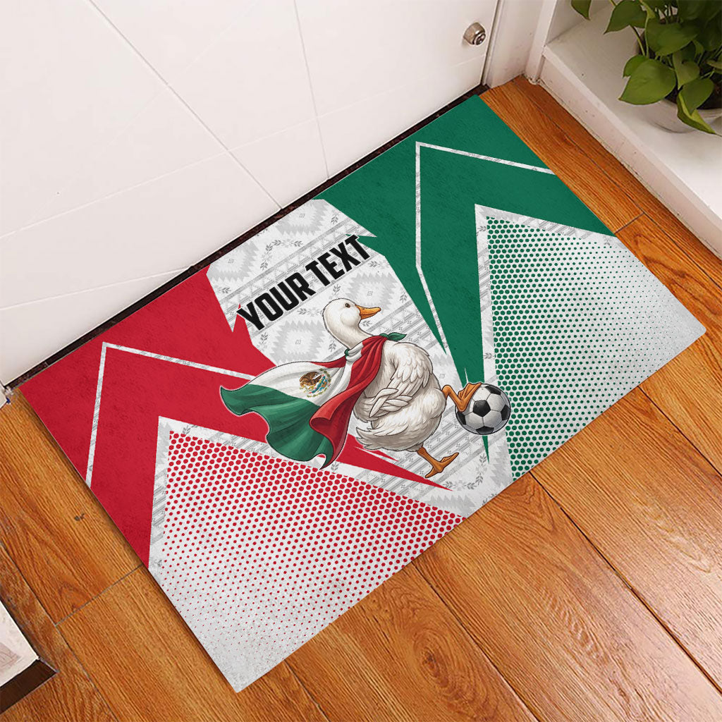 Personalized Mexico Soccer Duck Rubber Doormat Mexican Flag Cape Soccer Ball