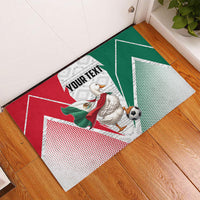 Personalized Mexico Soccer Duck Rubber Doormat Mexican Flag Cape Soccer Ball