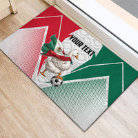 Personalized Mexico Soccer Duck Rubber Doormat Mexican Flag Cape Soccer Ball