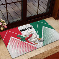 Personalized Mexico Soccer Duck Rubber Doormat Mexican Flag Cape Soccer Ball