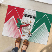 Personalized Mexico Soccer Duck Rubber Doormat Mexican Flag Cape Soccer Ball
