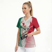 Personalized Mexico Soccer Duck Scrub Top Mexican Flag Cape Soccer Ball