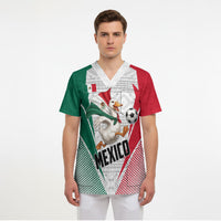 Personalized Mexico Soccer Duck Scrub Top Mexican Flag Cape Soccer Ball