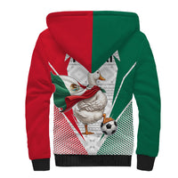 Personalized Mexico Soccer Duck Sherpa Hoodie Mexican Flag Cape Soccer Ball