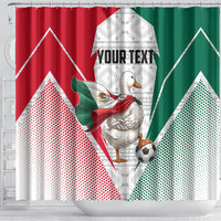 Personalized Mexico Soccer Duck Shower Curtain Mexican Flag Cape Soccer Ball