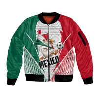 Personalized Mexico Soccer Duck Sleeve Zip Bomber Jacket Mexican Flag Cape Soccer Ball
