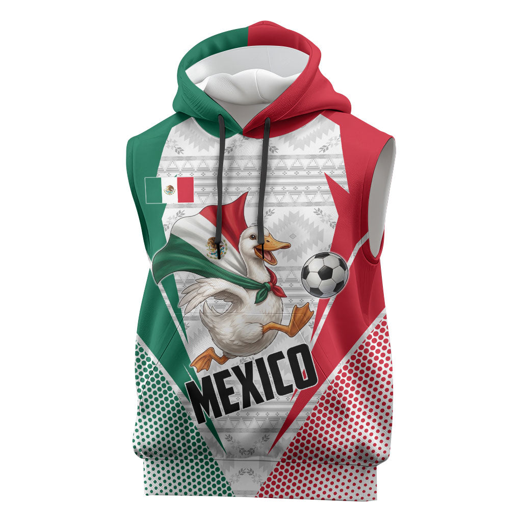 Personalized Mexico Soccer Duck Sleeveless Hoodie Mexican Flag Cape Soccer Ball