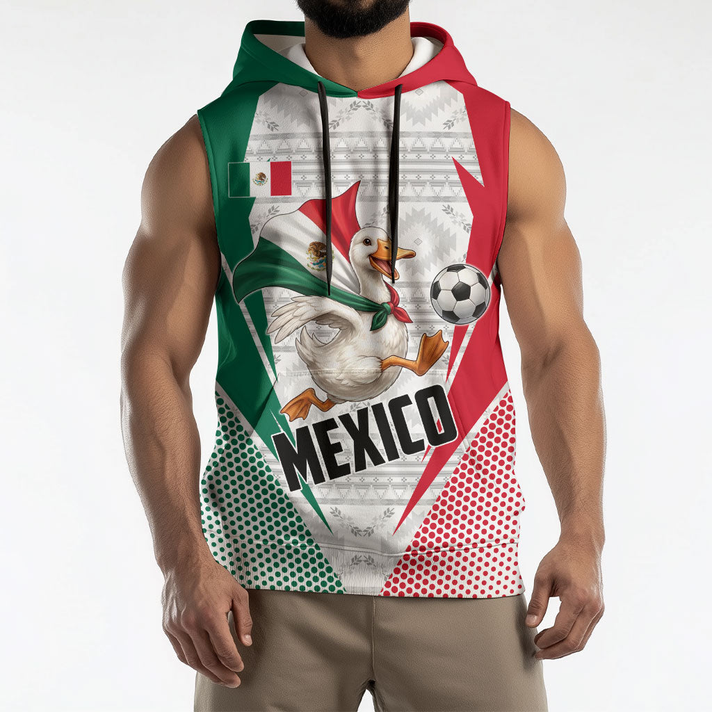 Personalized Mexico Soccer Duck Sleeveless Hoodie Mexican Flag Cape Soccer Ball