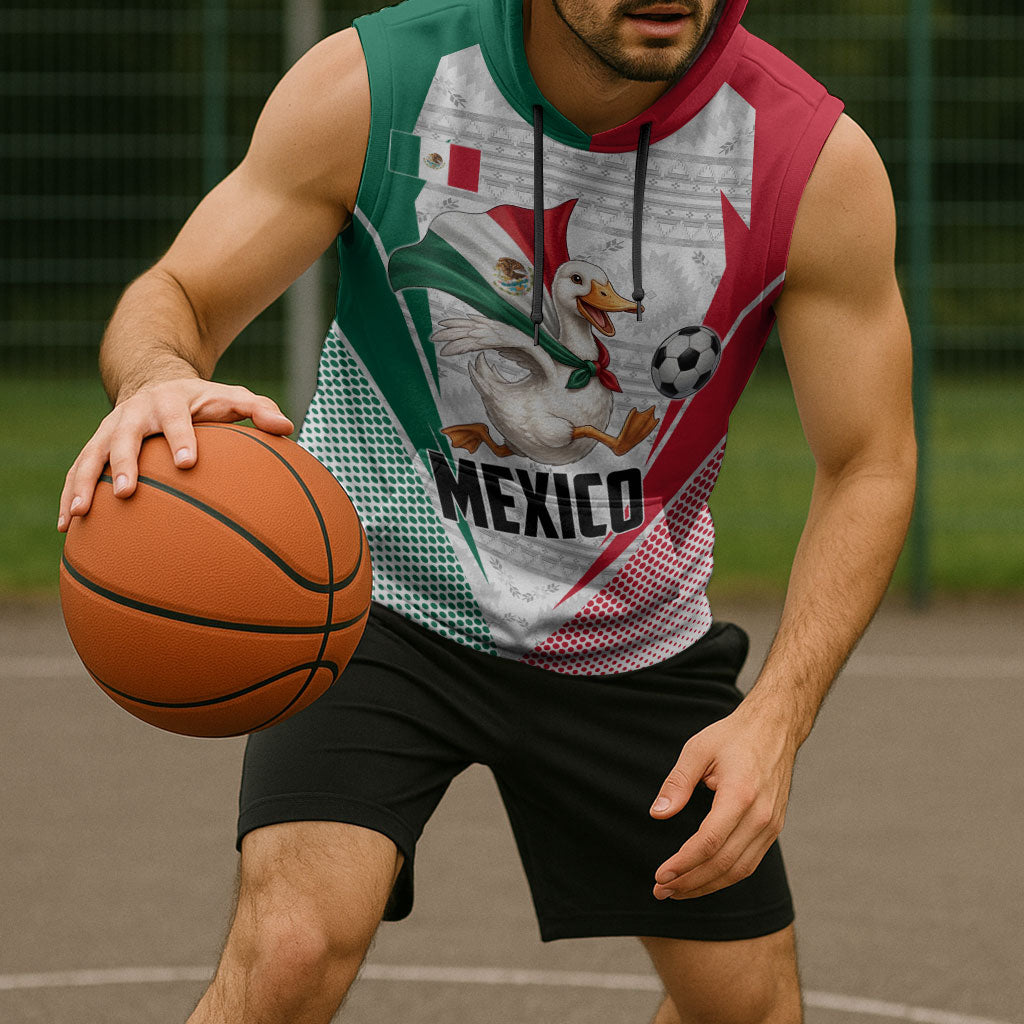 Personalized Mexico Soccer Duck Sleeveless Hoodie Mexican Flag Cape Soccer Ball
