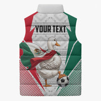 Personalized Mexico Soccer Duck Sleeveless Puffer Jacket Mexican Flag Cape Soccer Ball