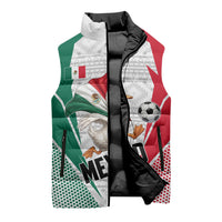 Personalized Mexico Soccer Duck Sleeveless Puffer Jacket Mexican Flag Cape Soccer Ball