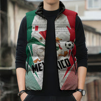 Personalized Mexico Soccer Duck Sleeveless Puffer Jacket Mexican Flag Cape Soccer Ball