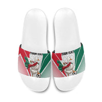 Personalized Mexico Soccer Duck Slide Sandals Mexican Flag Cape Soccer Ball