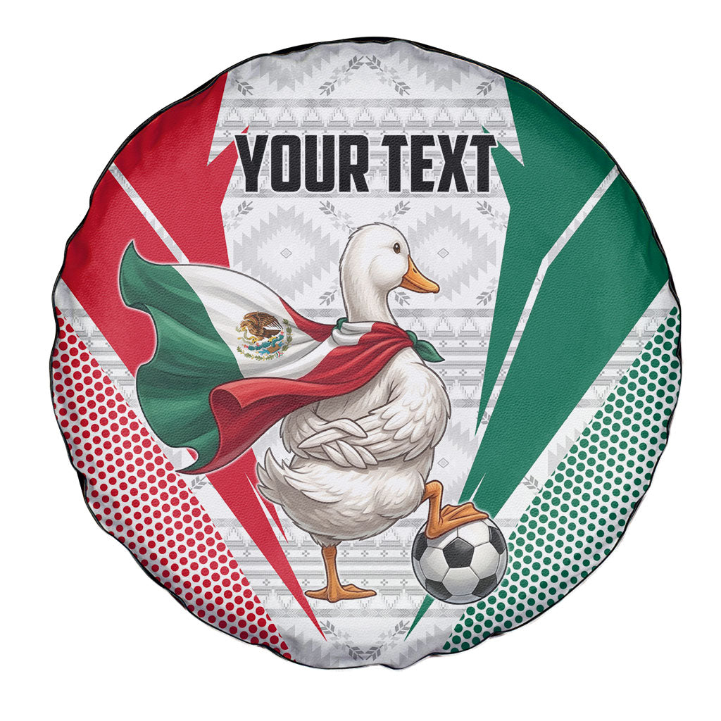 Personalized Mexico Soccer Duck Spare Tire Cover Mexican Flag Cape Soccer Ball