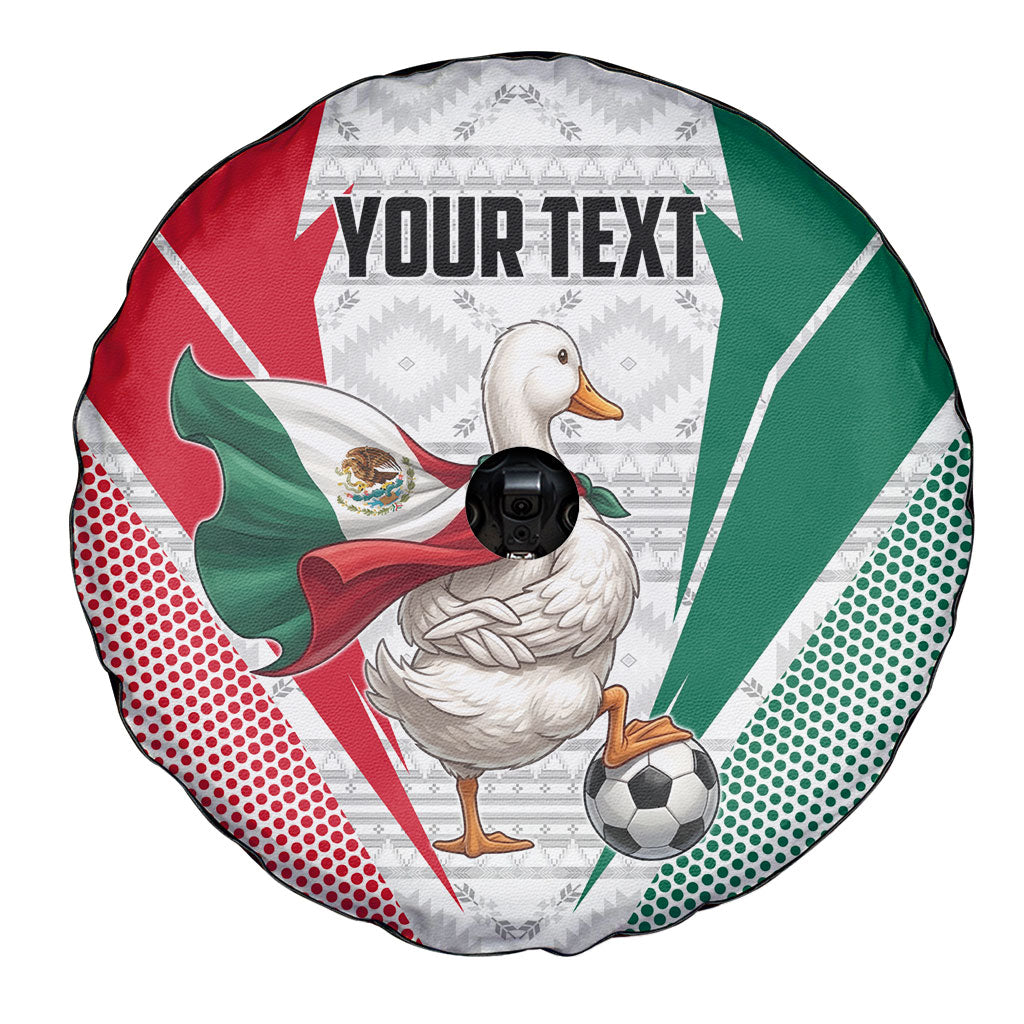 Personalized Mexico Soccer Duck Spare Tire Cover Mexican Flag Cape Soccer Ball