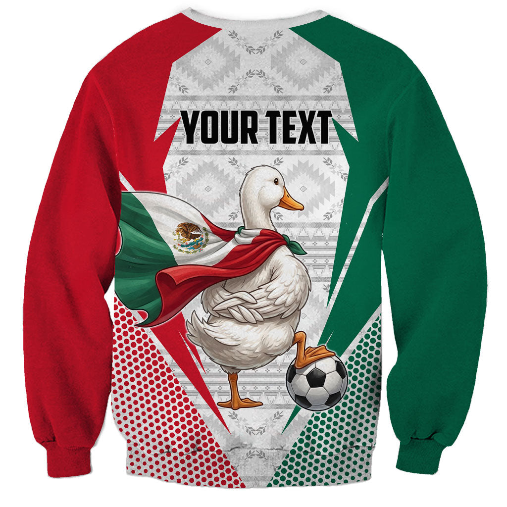 Personalized Mexico Soccer Duck Sweatshirt Mexican Flag Cape Soccer Ball