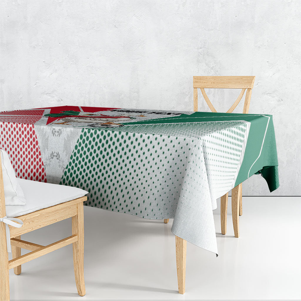 Personalized Mexico Soccer Duck Tablecloth Mexican Flag Cape Soccer Ball